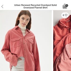 Urban Renewal Recycled Overdied solid Oversized Flannel Shirt